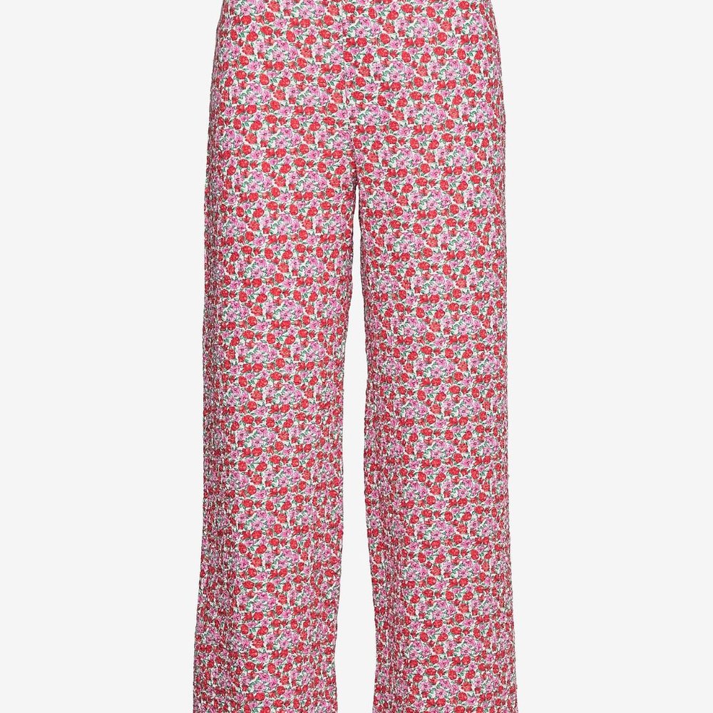 Pink Floral Cotton Pants